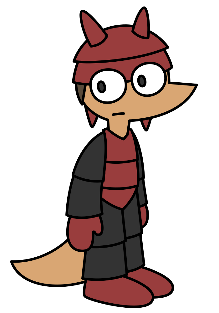 Skylar in the Axyridis costume with a ponty snout and tail