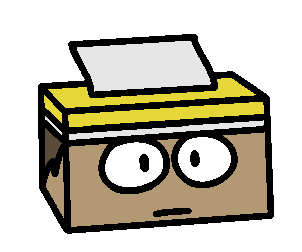 My character Caskey as a tissue box