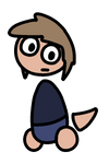 Tyler as a Mii, with floating spherical hands, no legs, and a floating tail